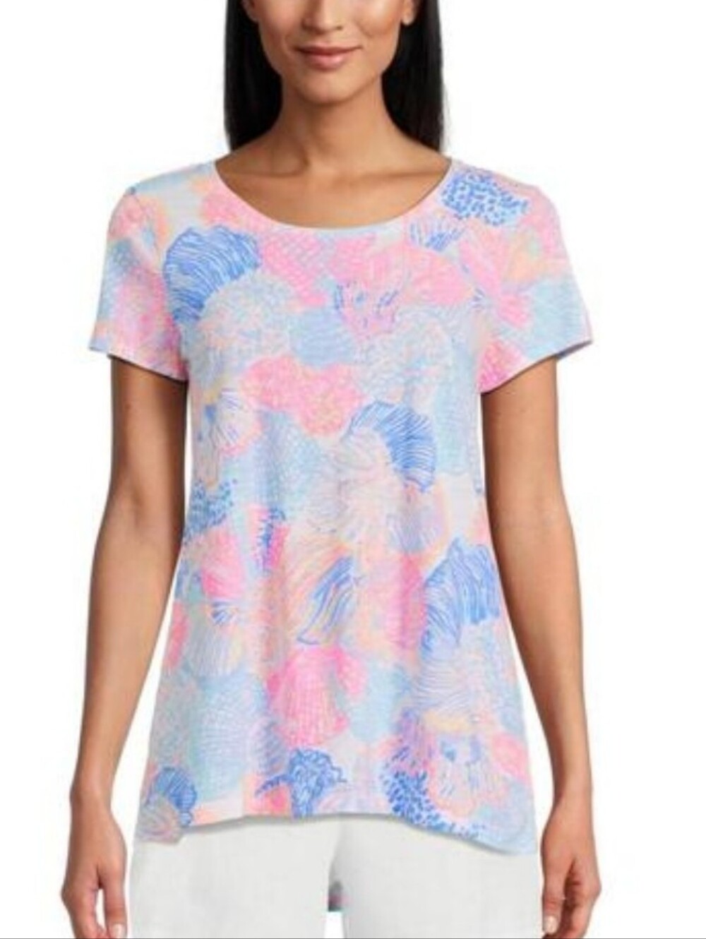 Lilly Pulitzer Pastel Pulloover Top Roar Of The Seas Print  Coastal